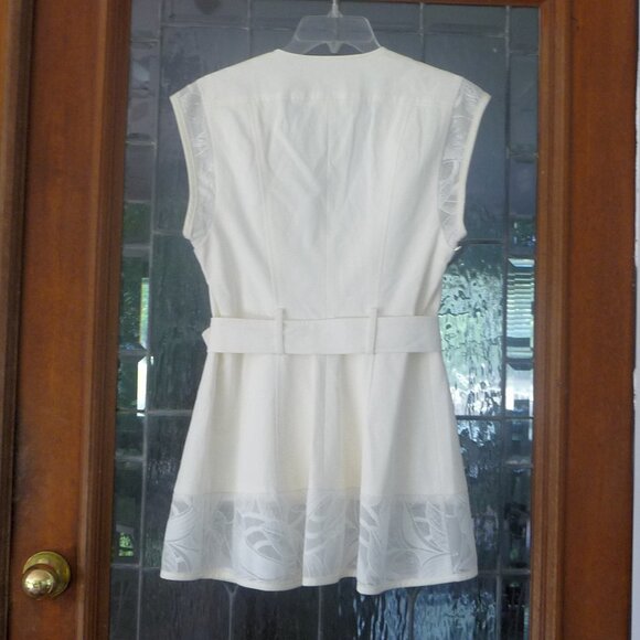 BEBE Lace Inset Trench Vest MEDIUM - Picture 6 of 12